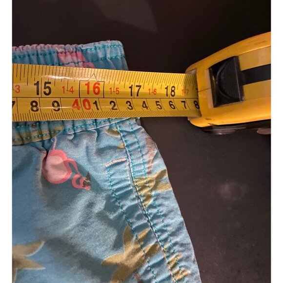 Party Pants Swim Trunks Mens L 5" Flamingo Palm Tree AOP Board Shorts - Picture 4 of 6